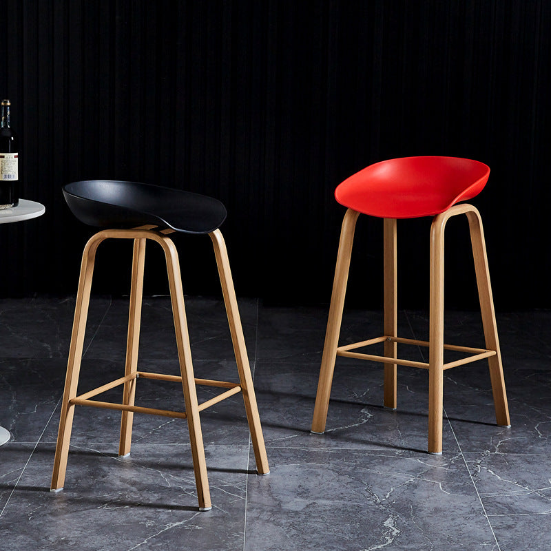 Scandinavian Style Bar-stool Metal Legs Counter Stool with Plastic Seat (set of 4) Clearhalo 'Bar Furniture' 'Bar Stools' 'bar_stools' 'furn' 'furn_bar_stools' 'furniture_bar_stools' 'Kitchen & Dining Furniture' 'kitchen&dining_furn' 'kitchen' 'kitchen_furn' Furniture' 4493548