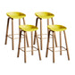 Scandinavian Style Bar-stool Metal Legs Counter Stool with Plastic Seat (set of 4) Yellow 4 Piece Set Clearhalo 'Bar Furniture' 'Bar Stools' 'bar_stools' 'furn' 'furn_bar_stools' 'furniture_bar_stools' 'Kitchen & Dining Furniture' 'kitchen&dining_furn' 'kitchen' 'kitchen_furn' Furniture' 4493549