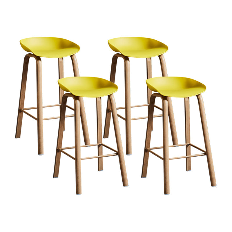 Scandinavian Style Bar-stool Metal Legs Counter Stool with Plastic Seat (set of 4) Yellow 4 Piece Set Clearhalo 'Bar Furniture' 'Bar Stools' 'bar_stools' 'furn' 'furn_bar_stools' 'furniture_bar_stools' 'Kitchen & Dining Furniture' 'kitchen&dining_furn' 'kitchen' 'kitchen_furn' Furniture' 4493549