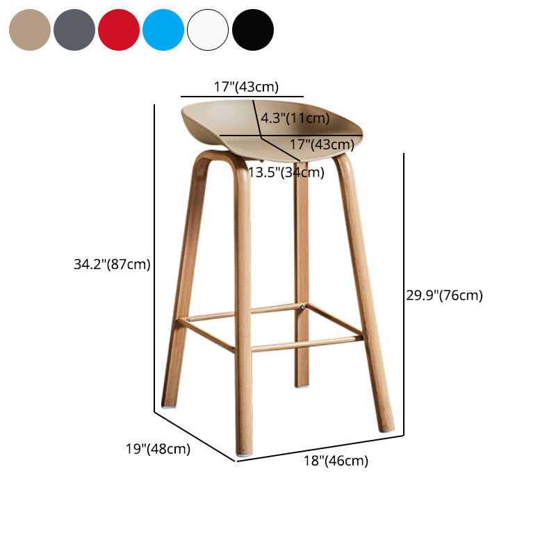 Scandinavian Style Bar-stool Metal Legs Counter Stool with Plastic Seat (set of 4) Clearhalo 'Bar Furniture' 'Bar Stools' 'bar_stools' 'furn' 'furn_bar_stools' 'furniture_bar_stools' 'Kitchen & Dining Furniture' 'kitchen&dining_furn' 'kitchen' 'kitchen_furn' Furniture' 4493562