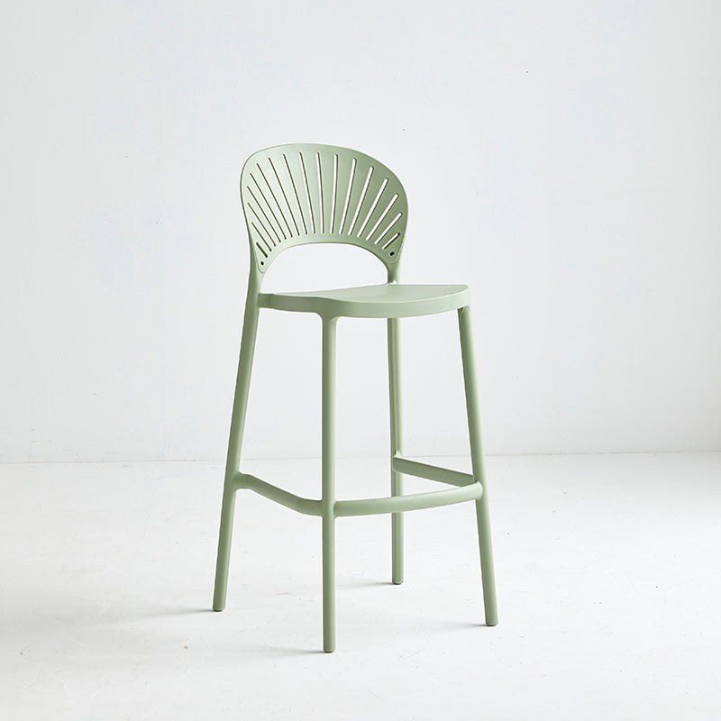 Nordic Plastic Stackable Counter Stools Macron Colorful Indoor Bar Stool with Plastic Seat Green 1 Piece Clearhalo 'Bar Furniture' 'Bar Stools' 'bar_stools' 'furn' 'furn_bar_stools' 'furniture_bar_stools' 'Kitchen & Dining Furniture' 'kitchen&dining_furn' 'kitchen' 'kitchen_furn' Furniture' 4493629