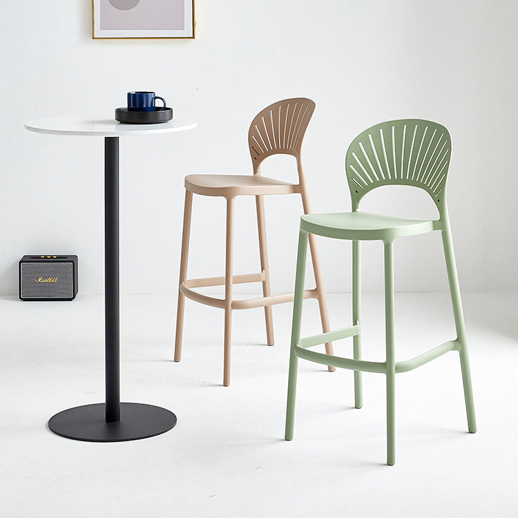 Nordic Plastic Stackable Counter Stools Macron Colorful Indoor Bar Stool with Plastic Seat Clearhalo 'Bar Furniture' 'Bar Stools' 'bar_stools' 'furn' 'furn_bar_stools' 'furniture_bar_stools' 'Kitchen & Dining Furniture' 'kitchen&dining_furn' 'kitchen' 'kitchen_furn' Furniture' 4493630