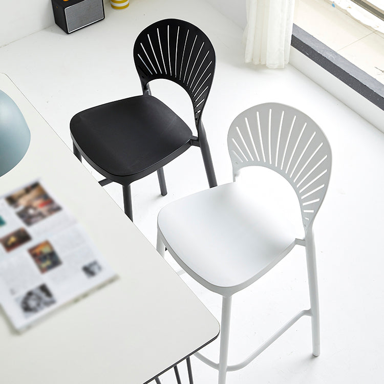Nordic Plastic Stackable Counter Stools Macron Colorful Indoor Bar Stool with Plastic Seat Clearhalo 'Bar Furniture' 'Bar Stools' 'bar_stools' 'furn' 'furn_bar_stools' 'furniture_bar_stools' 'Kitchen & Dining Furniture' 'kitchen&dining_furn' 'kitchen' 'kitchen_furn' Furniture' 4493646
