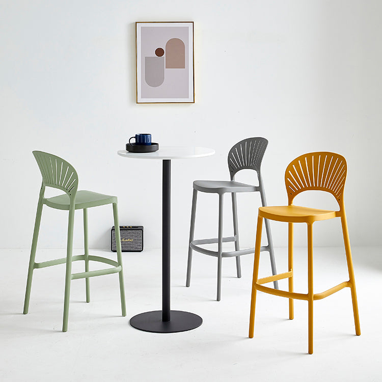 Nordic Plastic Stackable Counter Stools Macron Colorful Indoor Bar Stool with Plastic Seat Clearhalo 'Bar Furniture' 'Bar Stools' 'bar_stools' 'furn' 'furn_bar_stools' 'furniture_bar_stools' 'Kitchen & Dining Furniture' 'kitchen&dining_furn' 'kitchen' 'kitchen_furn' Furniture' 4493648