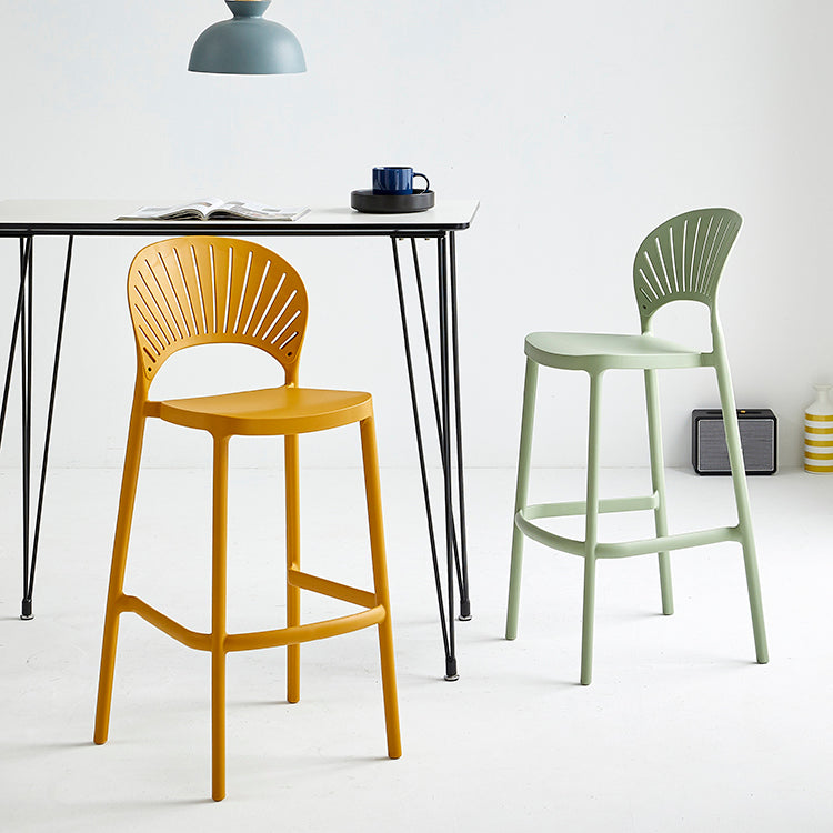 Nordic Plastic Stackable Counter Stools Macron Colorful Indoor Bar Stool with Plastic Seat Clearhalo 'Bar Furniture' 'Bar Stools' 'bar_stools' 'furn' 'furn_bar_stools' 'furniture_bar_stools' 'Kitchen & Dining Furniture' 'kitchen&dining_furn' 'kitchen' 'kitchen_furn' Furniture' 4493653