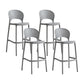 Nordic Plastic Stackable Counter Stools Macron Colorful Indoor Bar Stool with Plastic Seat Grey 4 Piece Set Clearhalo 'Bar Furniture' 'Bar Stools' 'bar_stools' 'furn' 'furn_bar_stools' 'furniture_bar_stools' 'Kitchen & Dining Furniture' 'kitchen&dining_furn' 'kitchen' 'kitchen_furn' Furniture' 4493656