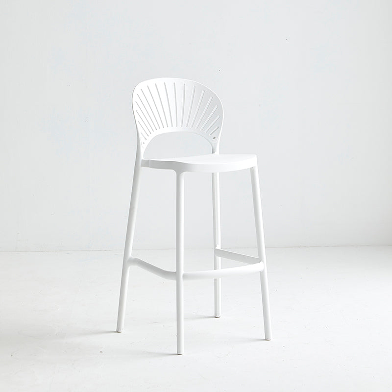 Nordic Plastic Stackable Counter Stools Macron Colorful Indoor Bar Stool with Plastic Seat White 1 Piece Clearhalo 'Bar Furniture' 'Bar Stools' 'bar_stools' 'furn' 'furn_bar_stools' 'furniture_bar_stools' 'Kitchen & Dining Furniture' 'kitchen&dining_furn' 'kitchen' 'kitchen_furn' Furniture' 4493657