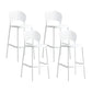 Nordic Plastic Stackable Counter Stools Macron Colorful Indoor Bar Stool with Plastic Seat White 4 Piece Set Clearhalo 'Bar Furniture' 'Bar Stools' 'bar_stools' 'furn' 'furn_bar_stools' 'furniture_bar_stools' 'Kitchen & Dining Furniture' 'kitchen&dining_furn' 'kitchen' 'kitchen_furn' Furniture' 4493659