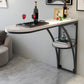 Modern White Wood Bar Table with Specialty Table Top Black Pedestal Table - 42" H 59.1"L x 15.7"W x 41.3"H Black Without Chairs Clearhalo 'Bar Furniture' 'Bar Tables' 'bar_tables' 'furn' 'furn_bar_tables' 'Furniture' 'furniture_bar_tables' 'Kitchen & Dining Furniture' 4493661
