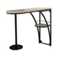 Modern White Wood Bar Table with Specialty Table Top Black Pedestal Table - 42" H White-Black Without Chairs Clearhalo 'Bar Furniture' 'Bar Tables' 'bar_tables' 'furn' 'furn_bar_tables' 'Furniture' 'furniture_bar_tables' 'Kitchen & Dining Furniture' 4493662
