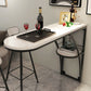 Modern White Wood Bar Table with Specialty Table Top Black Pedestal Table - 42" H 47.2"L x 15.7"W x 41.3"H Black Without Chairs Clearhalo 'Bar Furniture' 'Bar Tables' 'bar_tables' 'furn' 'furn_bar_tables' 'Furniture' 'furniture_bar_tables' 'Kitchen & Dining Furniture' 4493665