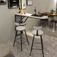 Modern White Wood Bar Table with Specialty Table Top Black Pedestal Table - 42" H Clearhalo 'Bar Furniture' 'Bar Tables' 'bar_tables' 'furn' 'furn_bar_tables' 'Furniture' 'furniture_bar_tables' 'Kitchen & Dining Furniture' 4493669