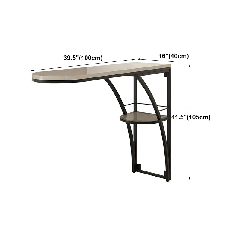 Modern White Wood Bar Table with Specialty Table Top Black Pedestal Table - 42" H Clearhalo 'Bar Furniture' 'Bar Tables' 'bar_tables' 'furn' 'furn_bar_tables' 'Furniture' 'furniture_bar_tables' 'Kitchen & Dining Furniture' 4493670