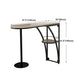 Modern White Wood Bar Table with Specialty Table Top Black Pedestal Table - 42" H Clearhalo 'Bar Furniture' 'Bar Tables' 'bar_tables' 'furn' 'furn_bar_tables' 'Furniture' 'furniture_bar_tables' 'Kitchen & Dining Furniture' 4493674