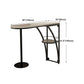 Modern White Wood Bar Table with Specialty Table Top Black Pedestal Table - 42" H Clearhalo 'Bar Furniture' 'Bar Tables' 'bar_tables' 'furn' 'furn_bar_tables' 'Furniture' 'furniture_bar_tables' 'Kitchen & Dining Furniture' 4493675