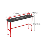 Industrial Wood Bar Table with Rectangle Table Top Red Trestle Table - 45.28" H Clearhalo 'Bar Furniture' 'Bar Tables' 'bar_tables' 'furn' 'furn_bar_tables' 'Furniture' 'furniture_bar_tables' 'Kitchen & Dining Furniture' 4493688