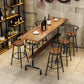 Industrial Wood Counter Table with Rectangle Table Top Black Trestle Table - 42" H 78.7"L x 15.7"W x 41.3"H Without Chairs Clearhalo 'Bar Furniture' 'Bar Tables' 'bar_tables' 'furn' 'furn_bar_tables' 'Furniture' 'furniture_bar_tables' 'Kitchen & Dining Furniture' 4493692