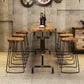 Industrial Wood Counter Table with Rectangle Table Top Black Trestle Table - 42" H 70.9"L x 15.7"W x 41.3"H Without Chairs Clearhalo 'Bar Furniture' 'Bar Tables' 'bar_tables' 'furn' 'furn_bar_tables' 'Furniture' 'furniture_bar_tables' 'Kitchen & Dining Furniture' 4493693