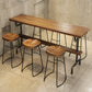 Industrial Wood Counter Table with Rectangle Table Top Black Trestle Table - 42" H Clearhalo 'Bar Furniture' 'Bar Tables' 'bar_tables' 'furn' 'furn_bar_tables' 'Furniture' 'furniture_bar_tables' 'Kitchen & Dining Furniture' 4493699
