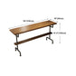 Industrial Wood Counter Table with Rectangle Table Top Black Trestle Table - 42" H Clearhalo 'Bar Furniture' 'Bar Tables' 'bar_tables' 'furn' 'furn_bar_tables' 'Furniture' 'furniture_bar_tables' 'Kitchen & Dining Furniture' 4493702