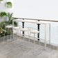 Industrial Marble Bar Table with Rectangle Table Top Trestle Table - 42" H White Without Chairs Clearhalo 'Bar Furniture' 'Bar Tables' 'bar_tables' 'furn' 'furn_bar_tables' 'Furniture' 'furniture_bar_tables' 'Kitchen & Dining Furniture' 4493711
