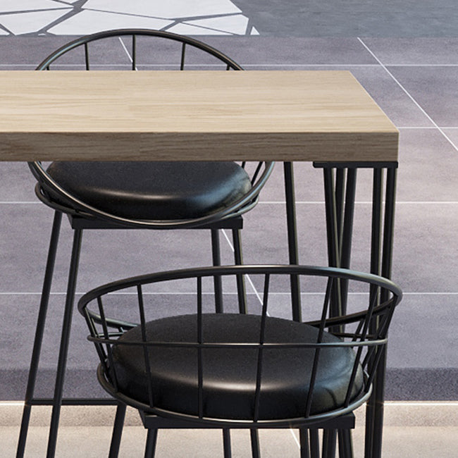 Modern Marble Pub Table with Rectangle Table Top Black Legs Table - 42" H Clearhalo 'Bar Furniture' 'Bar Tables' 'bar_tables' 'furn' 'furn_bar_tables' 'Furniture' 'furniture_bar_tables' 'Kitchen & Dining Furniture' 4493730