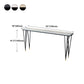 Modern Marble Pub Table with Rectangle Table Top Black Legs Table - 42" H Clearhalo 'Bar Furniture' 'Bar Tables' 'bar_tables' 'furn' 'furn_bar_tables' 'Furniture' 'furniture_bar_tables' 'Kitchen & Dining Furniture' 4493735