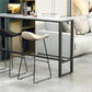 Modern Marble Bistro Table with Rectangle Table Top Black Trestle Table - 42" H Clearhalo 'Bar Furniture' 'Bar Tables' 'bar_tables' 'furn' 'furn_bar_tables' 'Furniture' 'furniture_bar_tables' 'Kitchen & Dining Furniture' 4493770