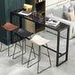 Modern Marble Bistro Table with Rectangle Table Top Black Trestle Table - 42" H Clearhalo 'Bar Furniture' 'Bar Tables' 'bar_tables' 'furn' 'furn_bar_tables' 'Furniture' 'furniture_bar_tables' 'Kitchen & Dining Furniture' 4493774