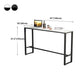 Modern Marble Bistro Table with Rectangle Table Top Black Trestle Table - 42" H Clearhalo 'Bar Furniture' 'Bar Tables' 'bar_tables' 'furn' 'furn_bar_tables' 'Furniture' 'furniture_bar_tables' 'Kitchen & Dining Furniture' 4493779