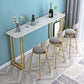 Modern Marble Counter Table with Rectangle Table Top Sled Table - 42" H Clearhalo 'Bar Furniture' 'Bar Tables' 'bar_tables' 'furn' 'furn_bar_tables' 'Furniture' 'furniture_bar_tables' 'Kitchen & Dining Furniture' 4493792