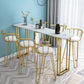 Modern Marble Counter Table with Rectangle Table Top Sled Table - 42" H Clearhalo 'Bar Furniture' 'Bar Tables' 'bar_tables' 'furn' 'furn_bar_tables' 'Furniture' 'furniture_bar_tables' 'Kitchen & Dining Furniture' 4493793