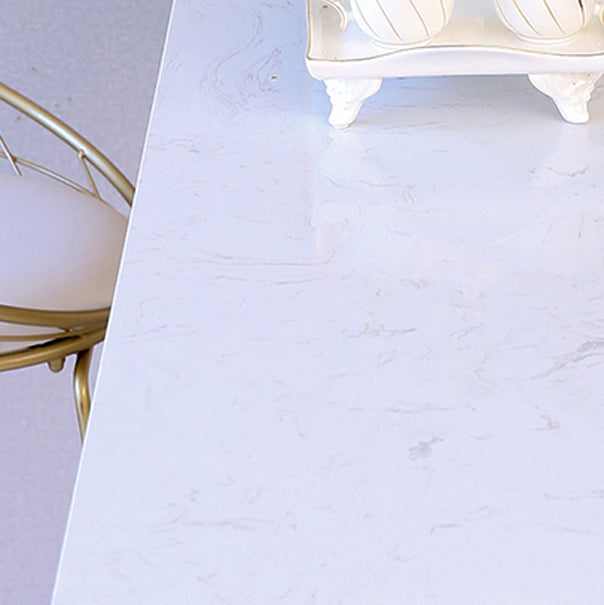 Glam White Wood Counter Table with Rectangle Table Top Gold Legs Table - 42" H Clearhalo 'Bar Furniture' 'Bar Tables' 'bar_tables' 'furn' 'furn_bar_tables' 'Furniture' 'furniture_bar_tables' 'Kitchen & Dining Furniture' 4493807