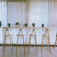 Glam White Wood Counter Table with Rectangle Table Top Gold Legs Table - 42" H Clearhalo 'Bar Furniture' 'Bar Tables' 'bar_tables' 'furn' 'furn_bar_tables' 'Furniture' 'furniture_bar_tables' 'Kitchen & Dining Furniture' 4493812