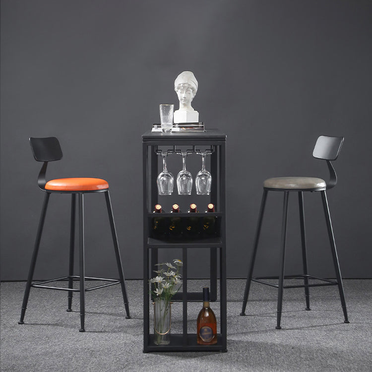 Modern Marble Pub Table with Rectangle Table Top Double Pedestal Table - 42" H Clearhalo 'Bar Furniture' 'Bar Tables' 'bar_tables' 'furn' 'furn_bar_tables' 'Furniture' 'furniture_bar_tables' 'Kitchen & Dining Furniture' 4493836