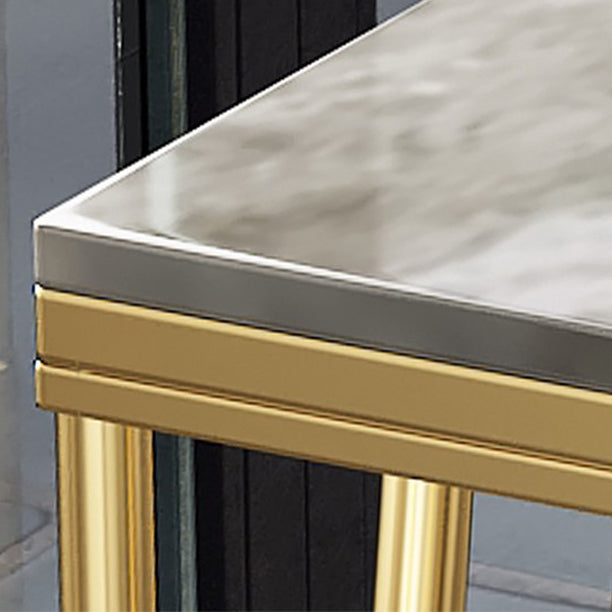Modern Marble Pub Table with Rectangle Table Top Legs Table - 42" H Clearhalo 'Bar Furniture' 'Bar Tables' 'bar_tables' 'furn' 'furn_bar_tables' 'Furniture' 'furniture_bar_tables' 'Kitchen & Dining Furniture' 4493848