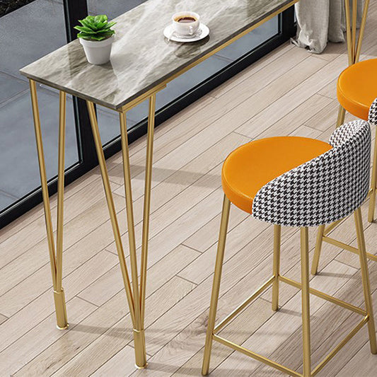 Modern Marble Pub Table with Rectangle Table Top Legs Table - 42" H Clearhalo 'Bar Furniture' 'Bar Tables' 'bar_tables' 'furn' 'furn_bar_tables' 'Furniture' 'furniture_bar_tables' 'Kitchen & Dining Furniture' 4493850