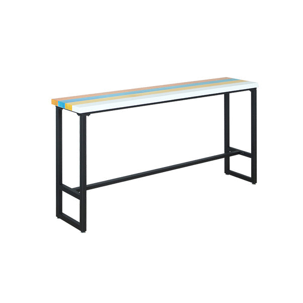 Industrial Wood Bar Table with Rectangle Table Top Trestle Table - 42" H Black Without Chairs Clearhalo 'Bar Furniture' 'Bar Tables' 'bar_tables' 'furn' 'furn_bar_tables' 'Furniture' 'furniture_bar_tables' 'Kitchen & Dining Furniture' 4493861