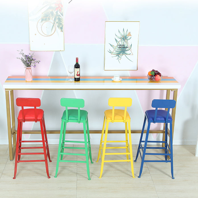 Industrial Wood Bar Table with Rectangle Table Top Trestle Table - 42" H Clearhalo 'Bar Furniture' 'Bar Tables' 'bar_tables' 'furn' 'furn_bar_tables' 'Furniture' 'furniture_bar_tables' 'Kitchen & Dining Furniture' 4493868