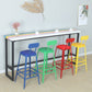 Industrial Wood Bar Table with Rectangle Table Top Trestle Table - 42" H Clearhalo 'Bar Furniture' 'Bar Tables' 'bar_tables' 'furn' 'furn_bar_tables' 'Furniture' 'furniture_bar_tables' 'Kitchen & Dining Furniture' 4493870