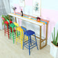 Industrial Wood Bar Table with Rectangle Table Top Trestle Table - 42" H Clearhalo 'Bar Furniture' 'Bar Tables' 'bar_tables' 'furn' 'furn_bar_tables' 'Furniture' 'furniture_bar_tables' 'Kitchen & Dining Furniture' 4493871