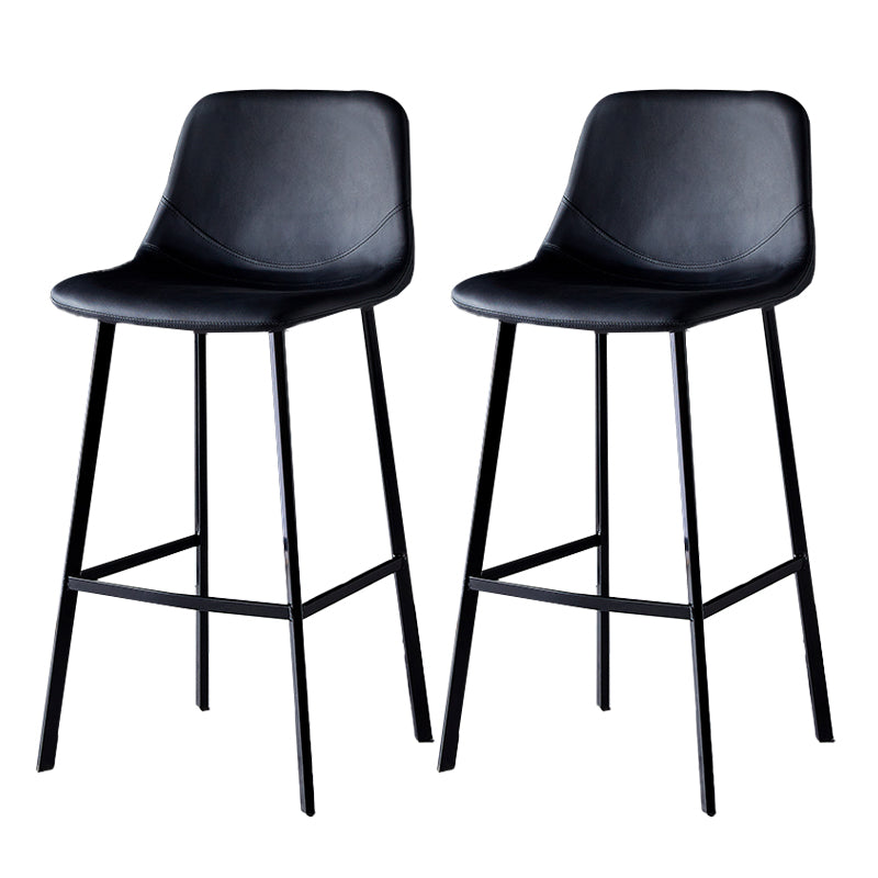 Industrial Style Bar-stool Bucket Seat Metal Legs for Kitchen Bar Black Black 2 Piece Set Clearhalo 'Bar Furniture' 'Bar Stools' 'bar_stools' 'furn' 'furn_bar_stools' 'furniture_bar_stools' 'Kitchen & Dining Furniture' 'kitchen&dining_furn' 'kitchen' 'kitchen_furn' Furniture' 4493913