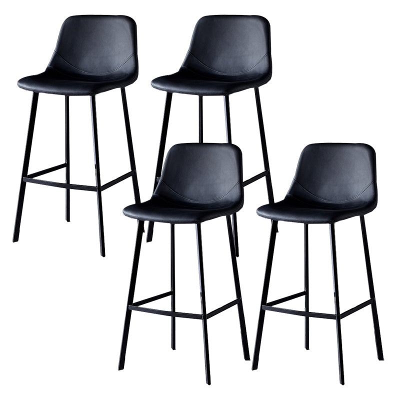 Industrial Style Bar-stool Bucket Seat Metal Legs for Kitchen Bar Black Black 4 Piece Set Clearhalo 'Bar Furniture' 'Bar Stools' 'bar_stools' 'furn' 'furn_bar_stools' 'furniture_bar_stools' 'Kitchen & Dining Furniture' 'kitchen&dining_furn' 'kitchen' 'kitchen_furn' Furniture' 4493914