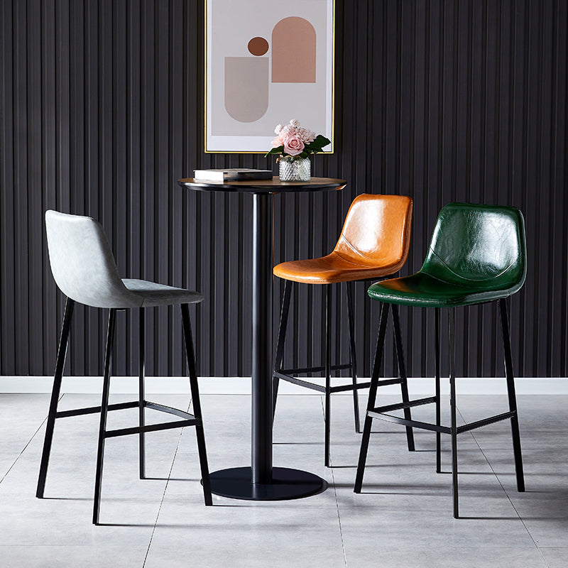 Industrial Style Bar-stool Bucket Seat Metal Legs for Kitchen Bar Clearhalo 'Bar Furniture' 'Bar Stools' 'bar_stools' 'furn' 'furn_bar_stools' 'furniture_bar_stools' 'Kitchen & Dining Furniture' 'kitchen&dining_furn' 'kitchen' 'kitchen_furn' Furniture' 4493915