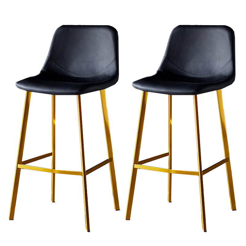 Industrial Style Bar-stool Bucket Seat Metal Legs for Kitchen Bar Black Gold 2 Piece Set Clearhalo 'Bar Furniture' 'Bar Stools' 'bar_stools' 'furn' 'furn_bar_stools' 'furniture_bar_stools' 'Kitchen & Dining Furniture' 'kitchen&dining_furn' 'kitchen' 'kitchen_furn' Furniture' 4493919