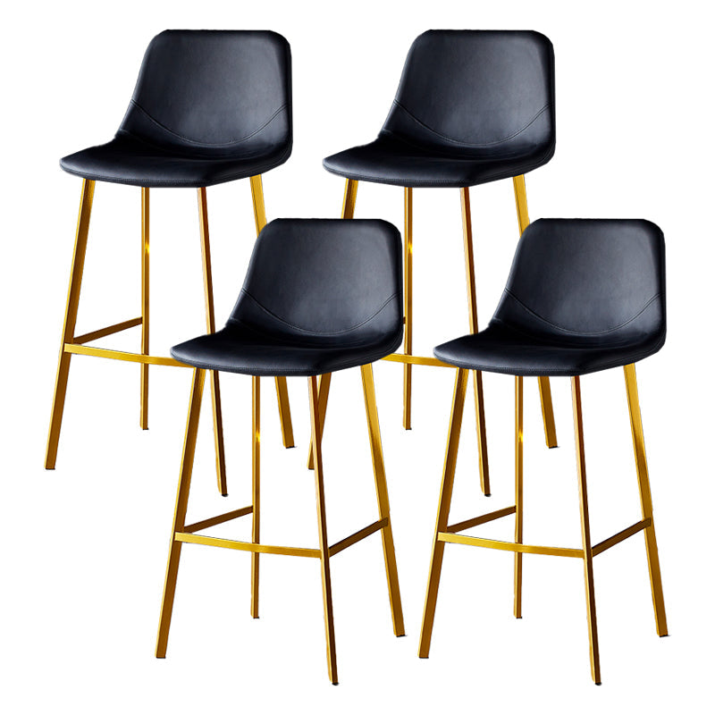Industrial Style Bar-stool Bucket Seat Metal Legs for Kitchen Bar Black Gold 4 Piece Set Clearhalo 'Bar Furniture' 'Bar Stools' 'bar_stools' 'furn' 'furn_bar_stools' 'furniture_bar_stools' 'Kitchen & Dining Furniture' 'kitchen&dining_furn' 'kitchen' 'kitchen_furn' Furniture' 4493921