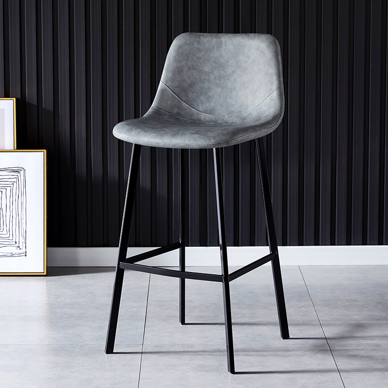 Industrial Style Bar-stool Bucket Seat Metal Legs for Kitchen Bar Grey Black 1 Piece Clearhalo 'Bar Furniture' 'Bar Stools' 'bar_stools' 'furn' 'furn_bar_stools' 'furniture_bar_stools' 'Kitchen & Dining Furniture' 'kitchen&dining_furn' 'kitchen' 'kitchen_furn' Furniture' 4493923