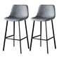Industrial Style Bar-stool Bucket Seat Metal Legs for Kitchen Bar Grey Black 2 Piece Set Clearhalo 'Bar Furniture' 'Bar Stools' 'bar_stools' 'furn' 'furn_bar_stools' 'furniture_bar_stools' 'Kitchen & Dining Furniture' 'kitchen&dining_furn' 'kitchen' 'kitchen_furn' Furniture' 4493924