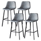 Industrial Style Bar-stool Bucket Seat Metal Legs for Kitchen Bar Grey Black 4 Piece Set Clearhalo 'Bar Furniture' 'Bar Stools' 'bar_stools' 'furn' 'furn_bar_stools' 'furniture_bar_stools' 'Kitchen & Dining Furniture' 'kitchen&dining_furn' 'kitchen' 'kitchen_furn' Furniture' 4493927