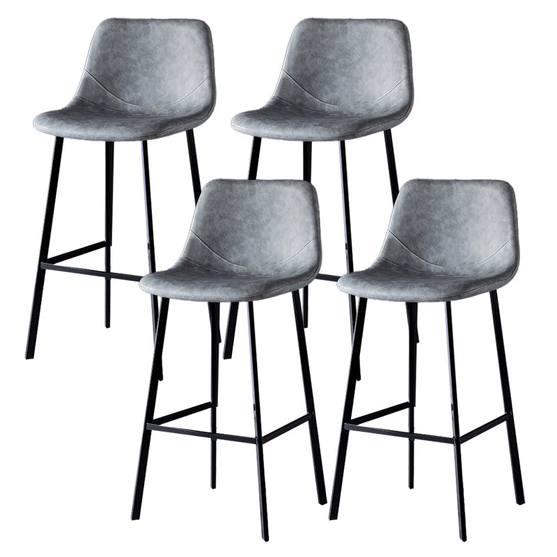 Industrial Style Bar-stool Bucket Seat Metal Legs for Kitchen Bar Grey Black 4 Piece Set Clearhalo 'Bar Furniture' 'Bar Stools' 'bar_stools' 'furn' 'furn_bar_stools' 'furniture_bar_stools' 'Kitchen & Dining Furniture' 'kitchen&dining_furn' 'kitchen' 'kitchen_furn' Furniture' 4493927